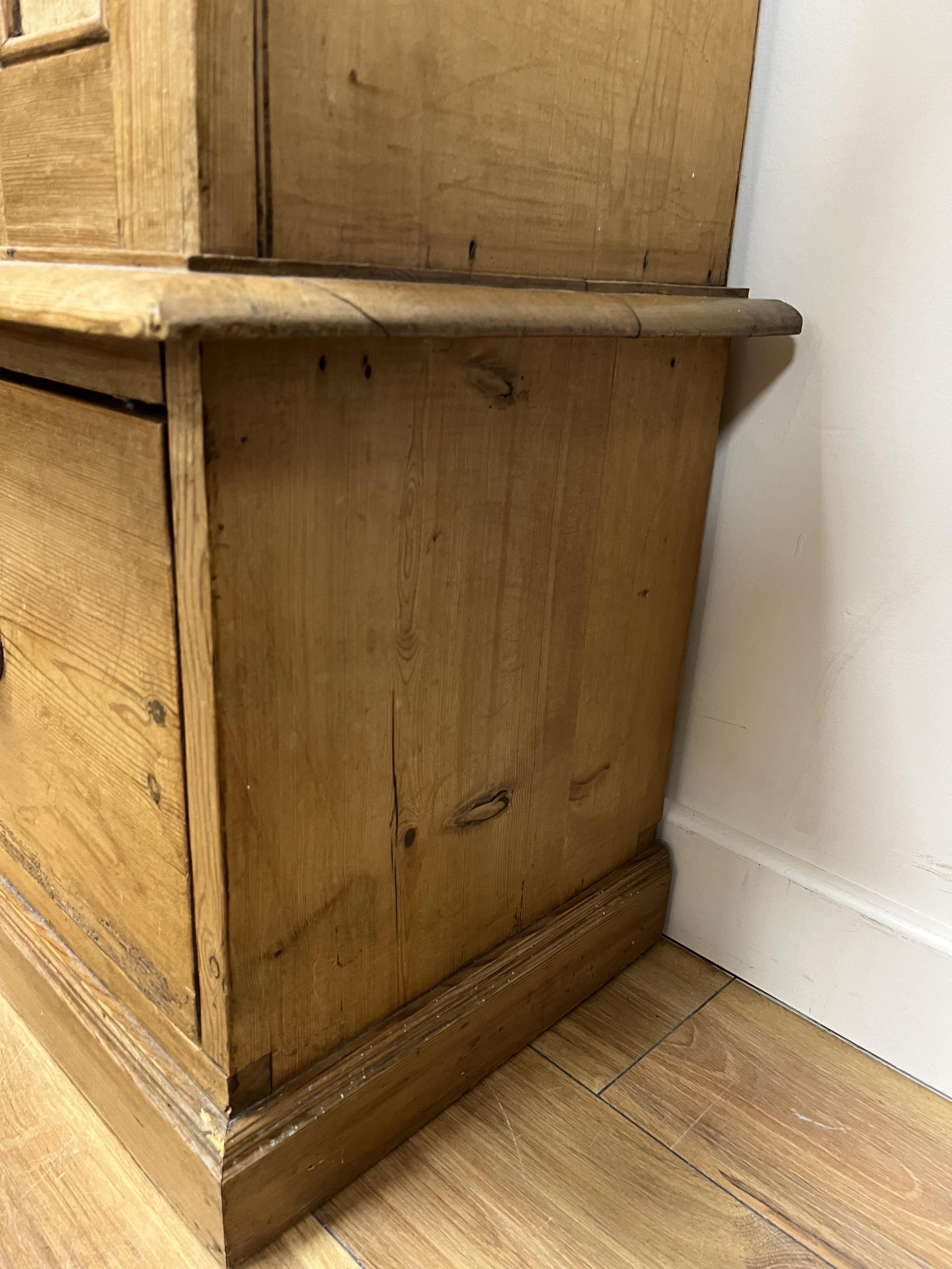 A Victorian pine single door wardrobe, width 96cm, depth 37cm, height 187cm